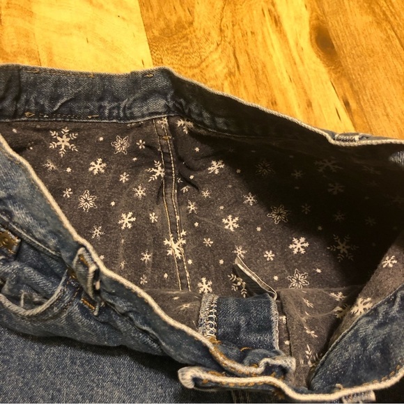 Vintage LL Bean Womens Size 14 Snowflake Flannel Lined Jeans Made In USA - Picture 6 of 11